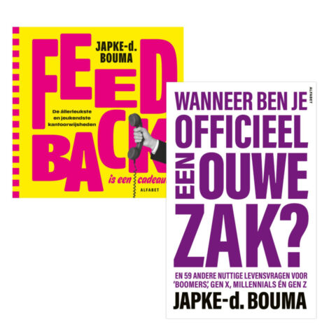 Boekenset Feedback is een cadeautje en Wanneer ben je officieel een ouwe zak?